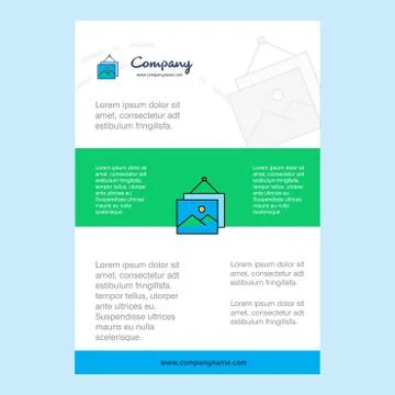 Template layout for Image frame comany profile ,annual report, presentations, Stock Illustration