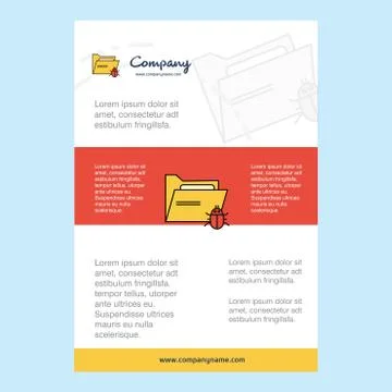 Template layout for Infected folder  comany profile ,annual report, presentat Stock Illustration