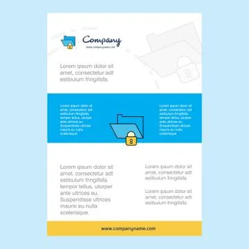 Template layout for Locked folder comany profile ,annual report, presentation Stock Illustration