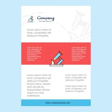 Template layout for Microscope comany profile ,annual report, presentations,  Stock Illustration