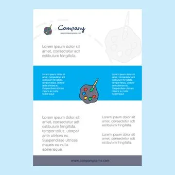 Template layout for Paint tray comany profile ,annual report, presentations,  Stock Illustration