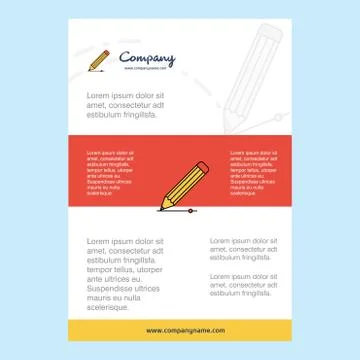 Template layout for Pencil comany profile ,annual report, presentations, leaf 库存插图