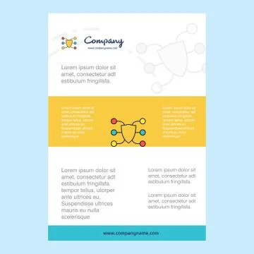 Template layout for protected network comany profile ,annual report, presenta Stock Illustration