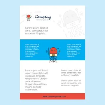 Template layout for Robotics comany profile ,annual report, presentations, le Stock Illustration