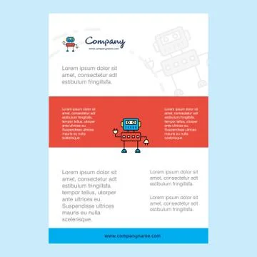 Template layout for Robotics  comany profile ,annual report, presentations, l Illustrazione stock