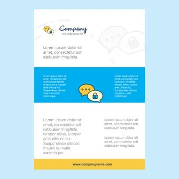 Template layout for Secure chat comany profile ,annual report, presentations, 스톡 일러스트