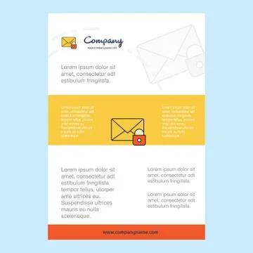 Template layout for Secure mail comany profile ,annual report, presentations, 스톡 일러스트
