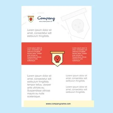 Template layout for Skull flag comany profile ,annual report, presentations,  Stock Illustration