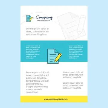 Template layout for Write document comany profile ,annual report, presentatio Stock Illustration