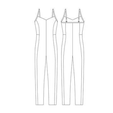 Template legging jumpsuit vector illustration flat design outline clothing .. Stock Illustration