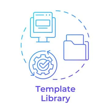 Template library blue gradient concept icon Stock Illustration
