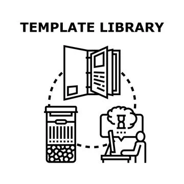 Template library creating, organizing, managing document structure Stock Illustration
