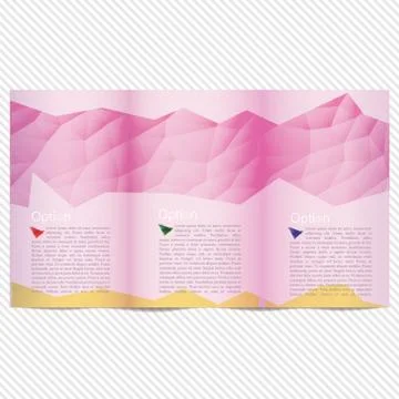 Template light vector design for trifold brochure with blue polygonal grid Stock-Illustration