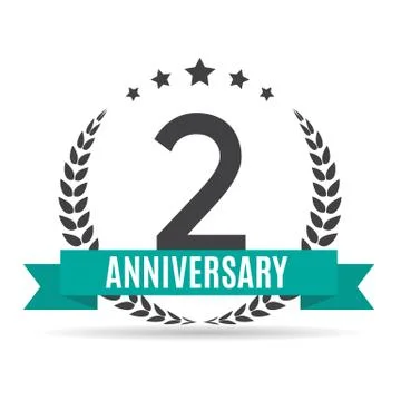 Template Logo 2 Years Anniversary Vector Illustration Stock Illustration