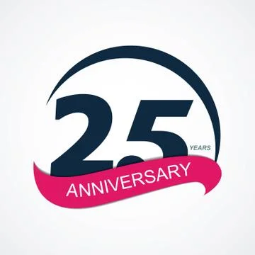 Template Logo 25 Anniversary Vector Illustration Stock Illustration