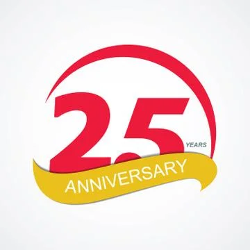 Template Logo 25 Anniversary Vector Illustration Stock Illustration