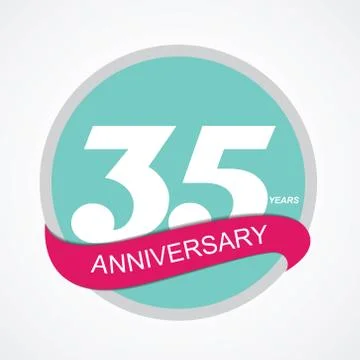 Template Logo 35 Anniversary Vector Illustration Illustrazione stock