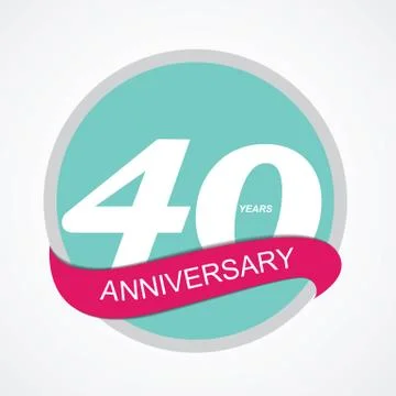 Template Logo 40 Anniversary Vector Illustration Stock Illustration