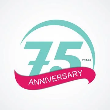 Template Logo 75 Anniversary Vector Illustration Illustrazione stock
