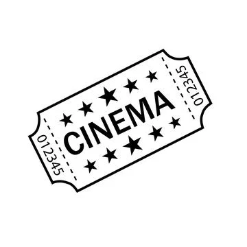 Template, logo of black and white ticket icon. Stock Illustration