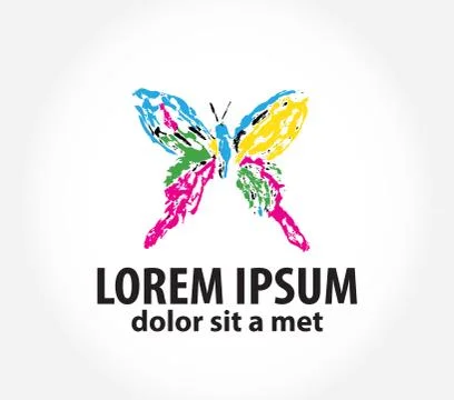 Template logo with butterfly Stock Illustration