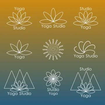 Template for logo of yoga studio Stock Illustration