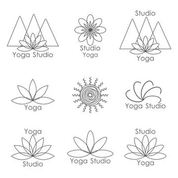 Template for logo of yoga studio Stock Illustration