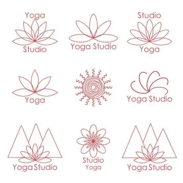 Template for logo of yoga studio Stock Illustration