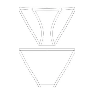 Template low rise string bikini underwear vector illustration flat design o.. Stock Illustration