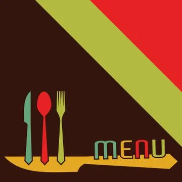Template for menu card with cutlery-Vector Illustration Stock Illustration