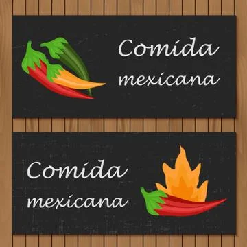 Template for menu or booklet with cartoon mexican food Stock Illustration