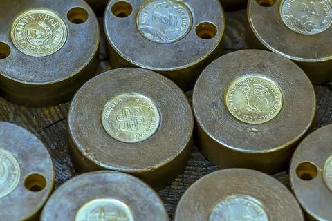 Template for minting coins Stock Photos
