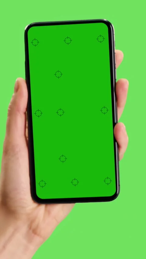 A template for a mobile phone with a green screen Stock Footage 283917878