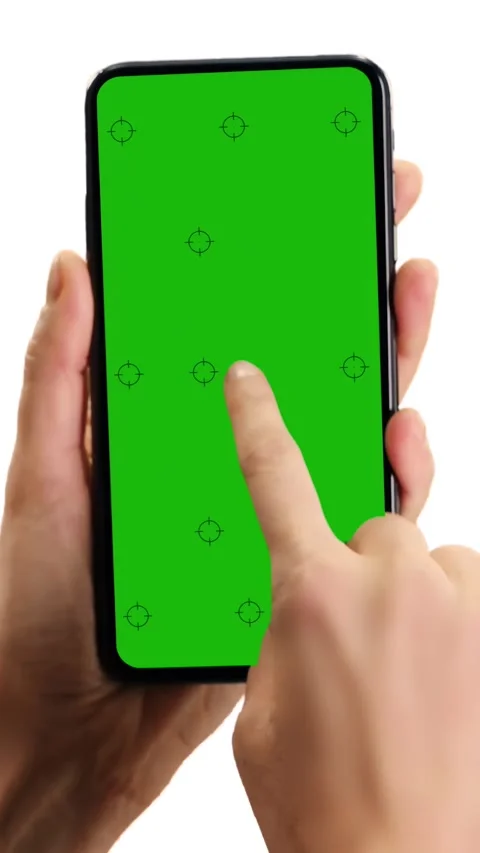 A template for a mobile phone with a green screen Stock Footage 283917965
