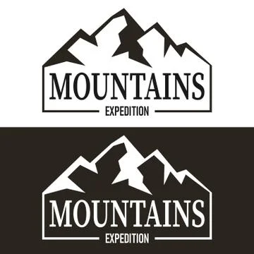 Template Mountain Logo set for your traveling Stock Illustration