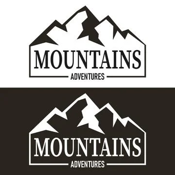 Template Mountain Logo set for your traveling Stock Illustration