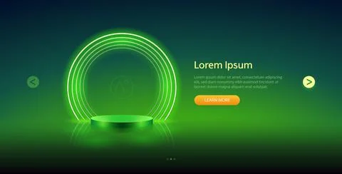 Template with Neon on Green Background Stock Illustration