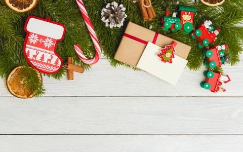 Template for New Year space for text. Mockup for advertising, congratulations Foto stock
