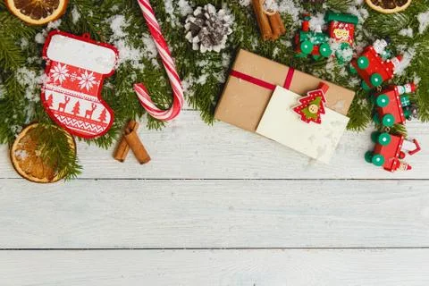 Template for New Year space for text. Mockup for advertising, congratulations Stock Photos