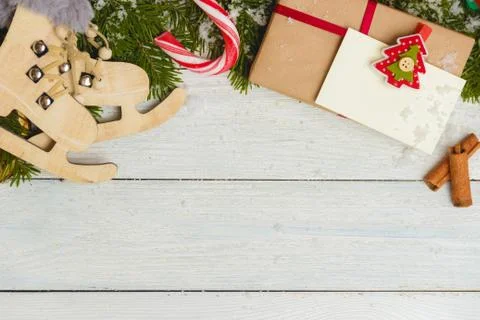 Template for New Year space for text. Mockup for advertising, congratulations Stock Photos