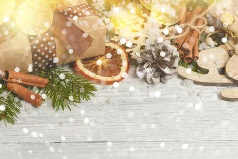 Template for New Year space for text. Mockup for advertising, congratulations Stock Photos