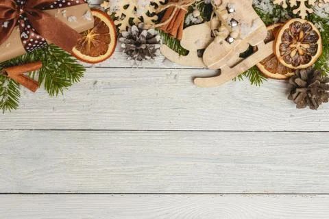 Template for New Year space for text. Mockup for advertising, congratulations Stock Photos