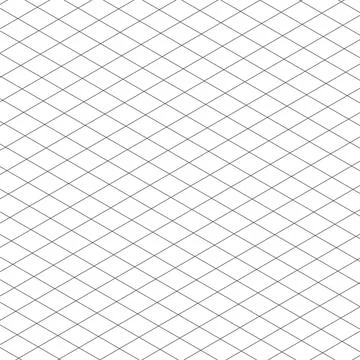 Template of notebook sheet blank. Isometric squared grid. Black line guides Illustrazione stock