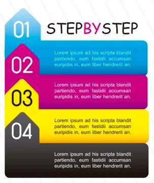 Template of numbers, step by step. vector illustration 스톡 일러스트