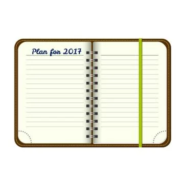 Template Open a blank notepad. Vector personal organiger with  bookmark Illustrazione stock