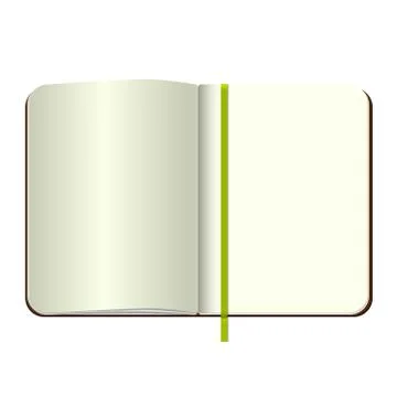 Template Open a blank notepad. Vector personal notebook with  green cover and Stock Illustration