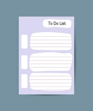 Template for organaizer notebook and planner To do lists Stock Illustration