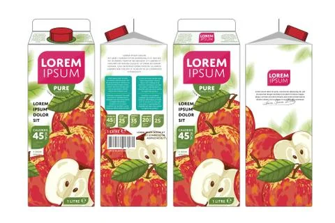 Template Packaging Design Apple Juice Stock Illustration