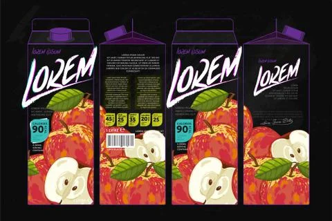 Template Packaging Design Apple Juice Illustrazione stock