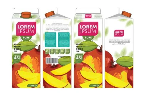 Template Packaging Design Mango Juice Stock Illustration
